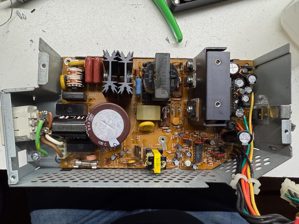 Power supply being recapped